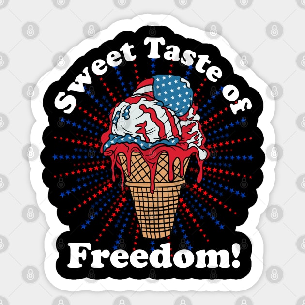 Patriotic Ice Cream Cone American Flag Independence Day Sticker by creative